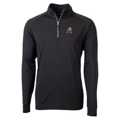 Cleveland Browns Cutter & Buck Adapt Eco Knit Stretch Recycled Quarter-Zip Throwback Pullover Top - Black Pullover