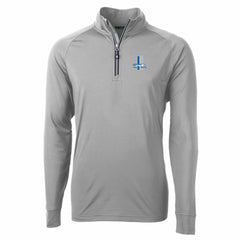 Detroit Lions Cutter & Buck Adapt Eco Knit Stretch Recycled Quarter-Zip Throwback Pullover Top - Gray Pullover