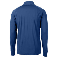 New England Patriots Cutter & Buck Adapt Eco Knit Stretch Recycled Quarter-Zip Throwback Pullover Top - Royal Pullover