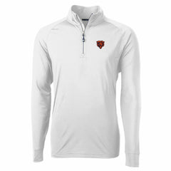 Chicago Bears Cutter & Buck Adapt Eco Knit Stretch Recycled Quarter-Zip Throwback Pullover Top - White Pullover