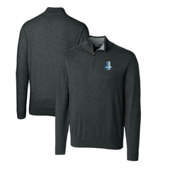 Detroit Lions Cutter & Buck Throwback Logo Lakemont Tri-Blend Quarter-Zip Pullover Sweater - Heather Charcoal Pullover