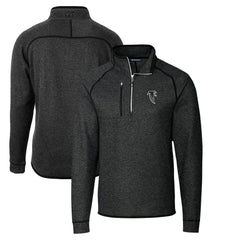 Atlanta Falcons Cutter & Buck Throwback Logo Mainsail Sweater-Knit Half-Zip Pullover Jacket - Heather Charcoal Pullover