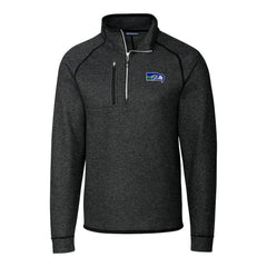 Seattle Seahawks Cutter & Buck Throwback Logo Mainsail Sweater-Knit Half-Zip Pullover Jacket - Heather Charcoal Pullover