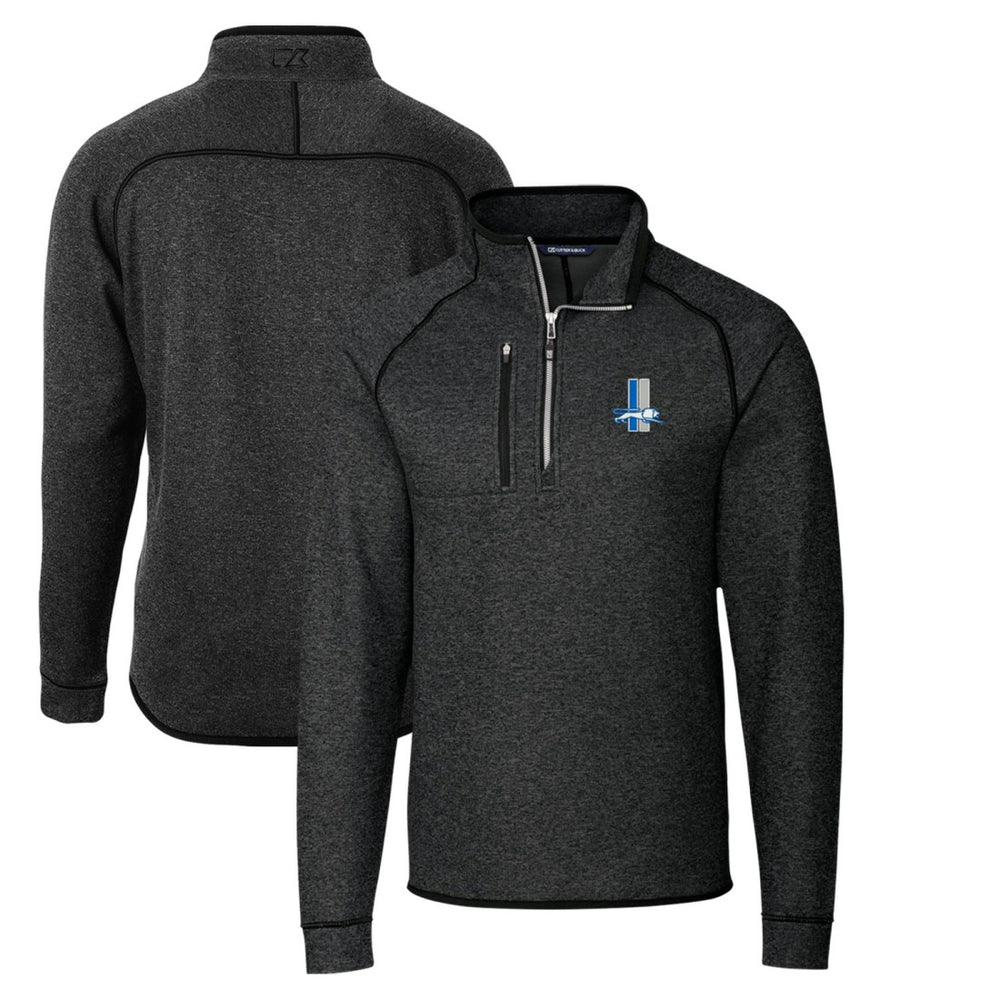 Detroit Lions Cutter & Buck Throwback Logo Mainsail Sweater-Knit Half-Zip Pullover Jacket - Heather Charcoal Pullover