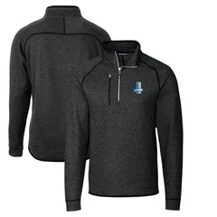 Detroit Lions Cutter & Buck Throwback Logo Mainsail Sweater-Knit Half-Zip Pullover Jacket - Heather Charcoal Pullover
