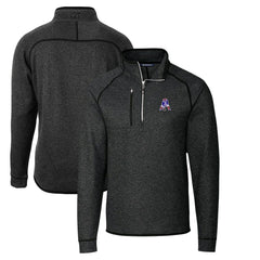 New England Patriots Cutter & Buck Throwback Logo Mainsail Sweater-Knit Half-Zip Pullover Jacket - Heather Charcoal Pullover