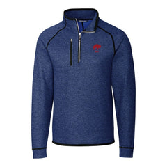 Buffalo Bills Cutter & Buck Throwback Logo Mainsail Sweater-Knit Half-Zip Pullover Jacket - Heather Royal Pullover