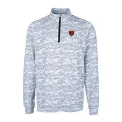 Chicago Bears Cutter & Buck Throwback Logo Traverse Camo Print Stretch Quarter-Zip Pullover Top - Charcoal Pullover
