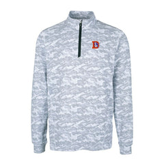Denver Broncos Cutter & Buck Throwback Logo Traverse Camo Print Stretch Quarter-Zip Pullover Top - Charcoal Pullover