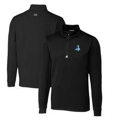 Detroit Lions Cutter & Buck Throwback Logo Traverse Stretch Quarter-Zip Pullover Top - Black Pullover