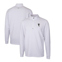 Atlanta Falcons Cutter & Buck Throwback Logo Traverse Stretch Quarter-Zip Pullover Top - White Pullover