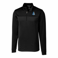 Detroit Lions Cutter & Buck Throwback Logo Traverse Stripe Stretch Quarter-Zip Pullover Top - Black Pullover