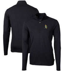 Green Bay Packers Cutter & Buck Throwback Logo Virtue Eco Pique Recycled Quarter-Zip Pullover Top - Black Pullover