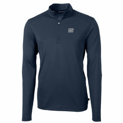 New York Giants Cutter & Buck Throwback Logo Virtue Eco Pique Recycled Quarter-Zip Pullover Top - Navy Pullover
