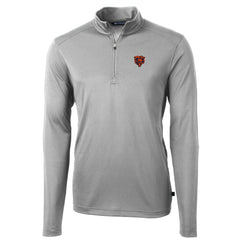 Chicago Bears Cutter & Buck Throwback Logo Virtue Eco Pique Recycled Quarter-Zip Pullover Top - Gray Pullover