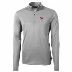 Tampa Bay Buccaneers Cutter & Buck Throwback Logo Virtue Eco Pique Recycled Quarter-Zip Pullover Top - Gray Pullover