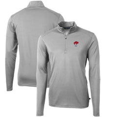 Buffalo Bills Cutter & Buck Throwback Logo Virtue Eco Pique Recycled Quarter-Zip Pullover Top - Gray Pullover