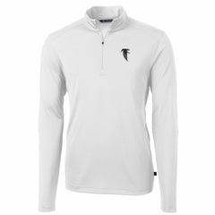 Atlanta Falcons Cutter & Buck Throwback Logo Virtue Eco Pique Recycled Quarter-Zip Pullover Top - White Pullover