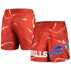 Buffalo Bills Pro Standard Allover Marble Print Shorts - Red Shorts