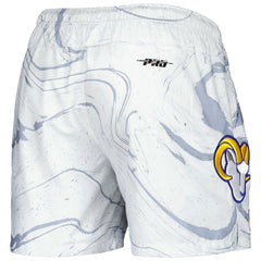 Los Angeles Rams Pro Standard Allover Marble Print Shorts - White Shorts