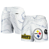 Pittsburgh Steelers Pro Standard Allover Marble Print Shorts - White Shorts