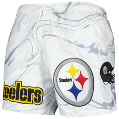 Pittsburgh Steelers Pro Standard Allover Marble Print Shorts - White Shorts