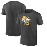 Green Bay Packers Passing Touchdown T-Shirt - Charcoal T-shirts