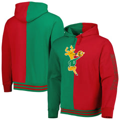 Milwaukee Bucks Hardwood Classics Split Pullover Hoodie Green/Red - Mitchell & Ness