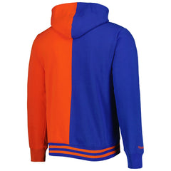 New York Knicks Hardwood Classics Split Pullover Hoodie Blue/Orange - Mitchell & Ness