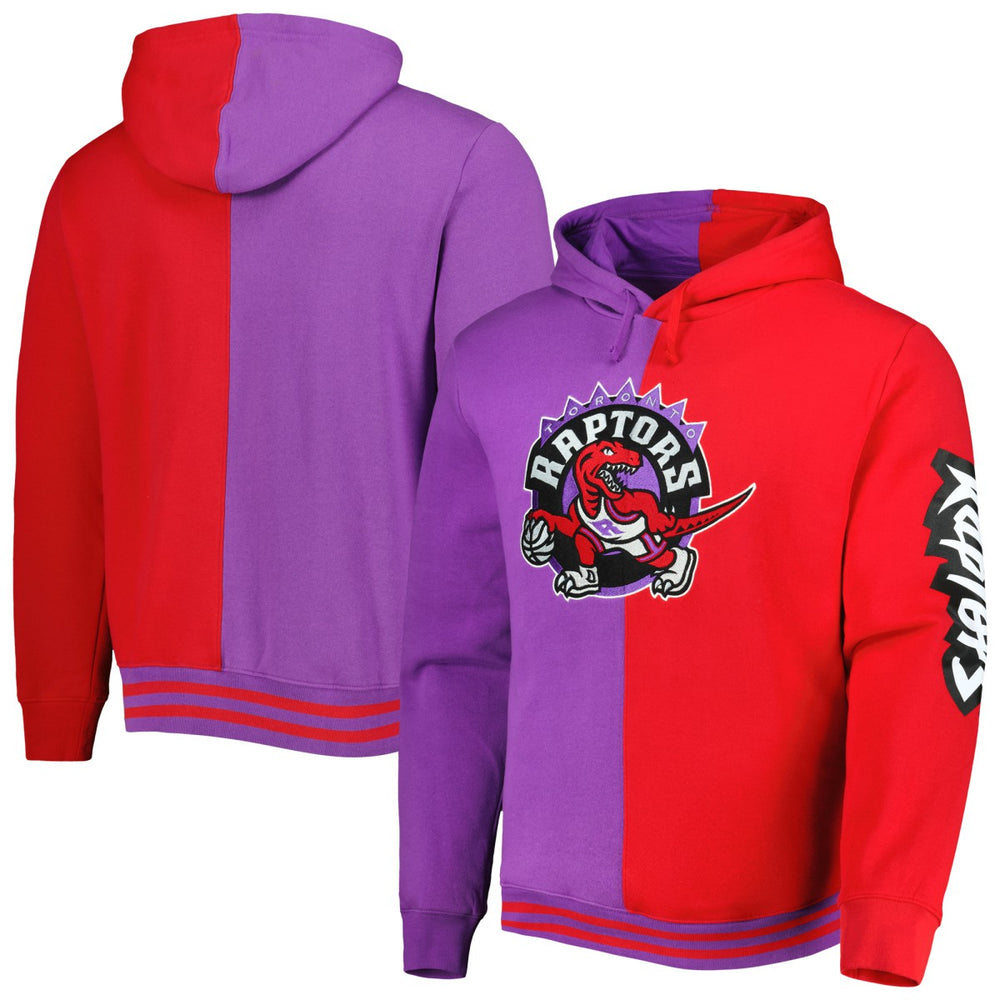Toronto Raptors Hardwood Classics Split Pullover Hoodie Purple/Red - Mitchell & Ness outlet