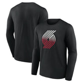 Portland Trail Blazers Gradient Logo Long Sleeve T-Shirt Black outlet