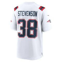 Rhamondre Stevenson New England Patriots Game Player Jersey - White Jerseys