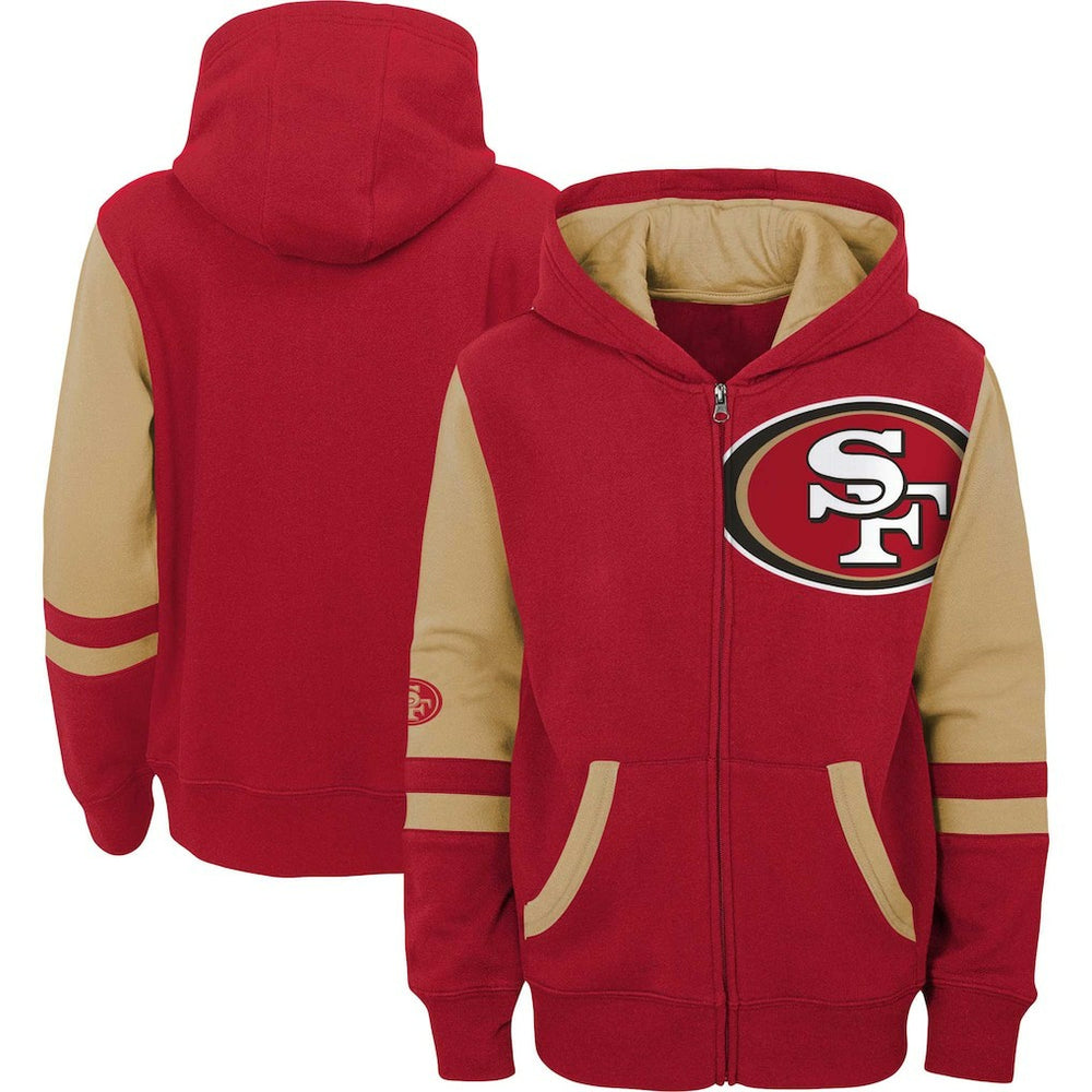 San Francisco 49ers Preschool Stadium Color Block Full-Zip Hoodie - Scarlet Hoodies