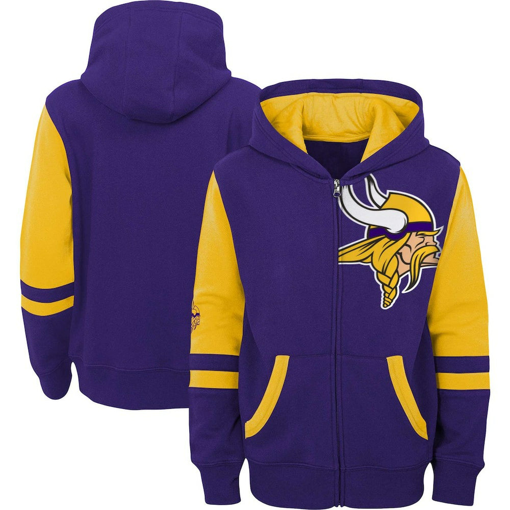Minnesota Vikings Preschool Stadium Color Block Full-Zip Hoodie - Purple Hoodies