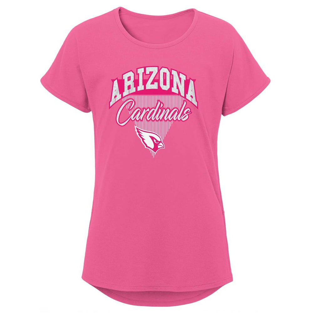 Arizona Cardinals Girls Youth Playtime Dolman T-Shirt - Pink T-shirts