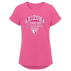 Arizona Cardinals Girls Youth Playtime Dolman T-Shirt - Pink T-shirts