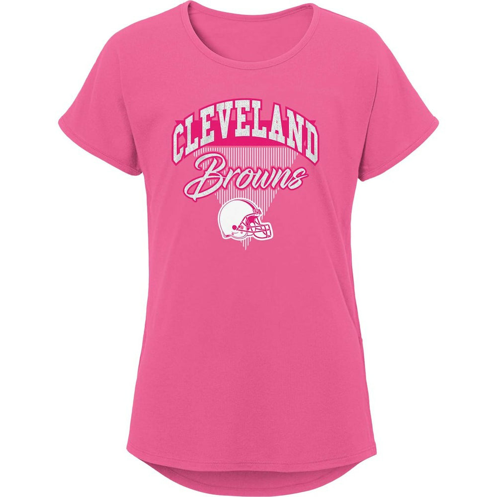 Cleveland Browns Girls Youth Playtime Dolman T-Shirt - Pink T-shirts