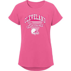 Cleveland Browns Girls Youth Playtime Dolman T-Shirt - Pink T-shirts