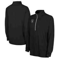 Las Vegas Raiders Combine Authentic Raglan Quarter-Zip Top - Black Tops
