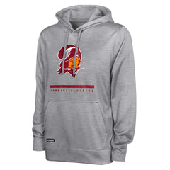 Tampa Bay Buccaneers Grid Drill Streak Fleece Pullover Hoodie - Heather Gray Hoodies
