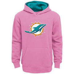 Miami Dolphins Girls Youth Prime Pullover Hoodie - Pink Hoodies