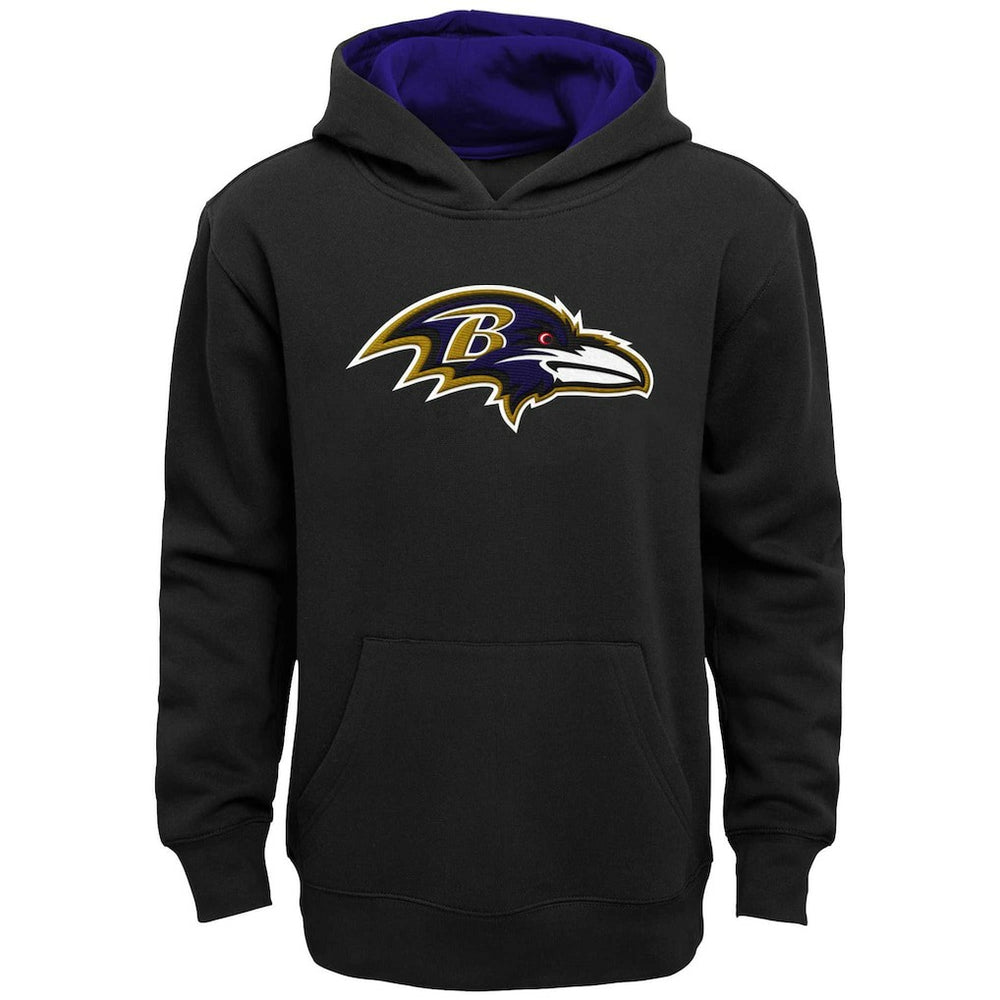 Baltimore Ravens Youth Prime Pullover Hoodie - Black Hoodies