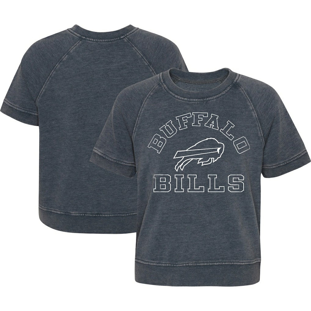 Buffalo Bills Girls Juniors Cheer Squad Raglan T-Shirt - Heather Charcoal T-shirts