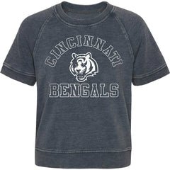 Cincinnati Bengals Girls Juniors Cheer Squad Raglan T-Shirt - Heather Charcoal T-shirts