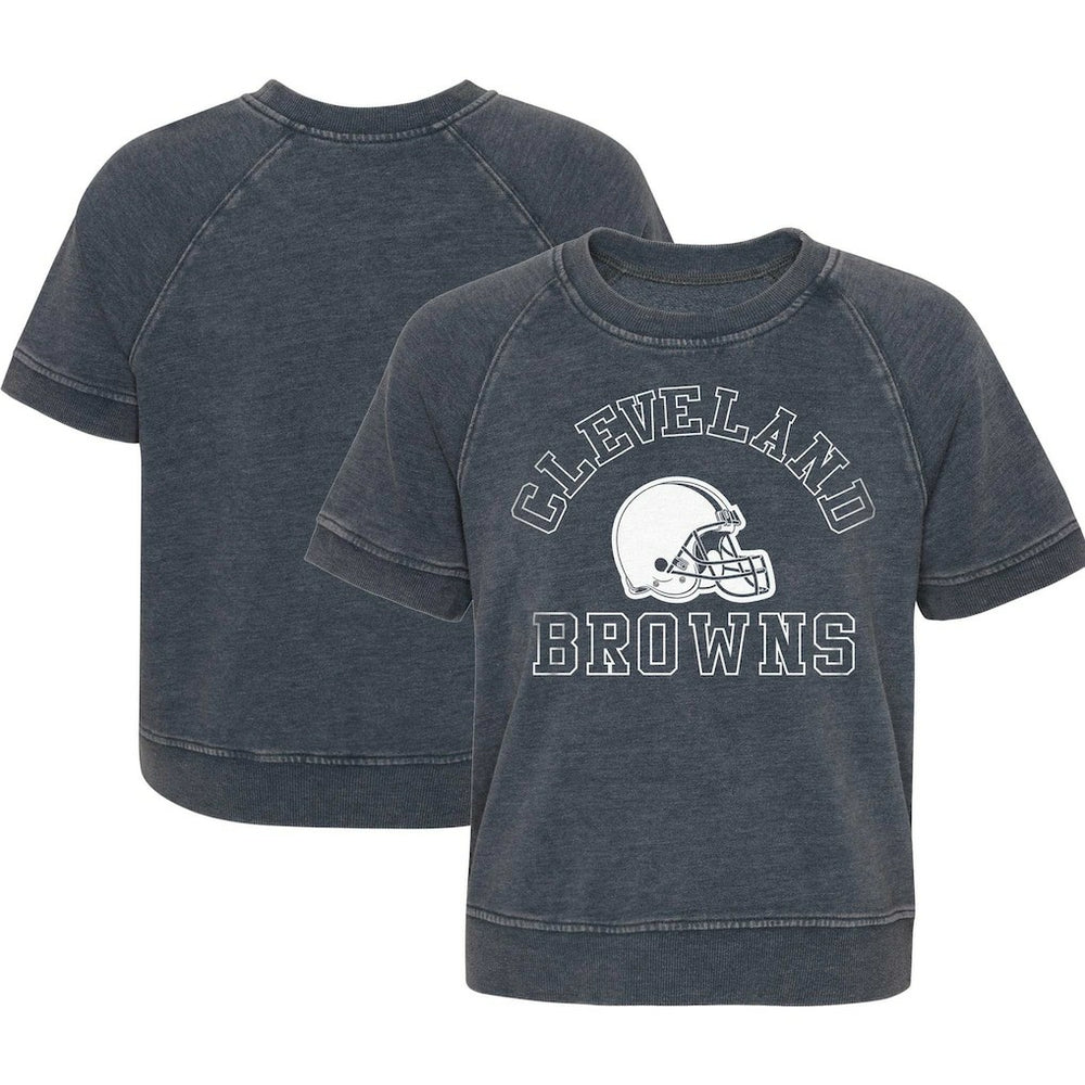 Cleveland Browns Girls Juniors Cheer Squad Raglan T-Shirt - Heather Charcoal T-shirts