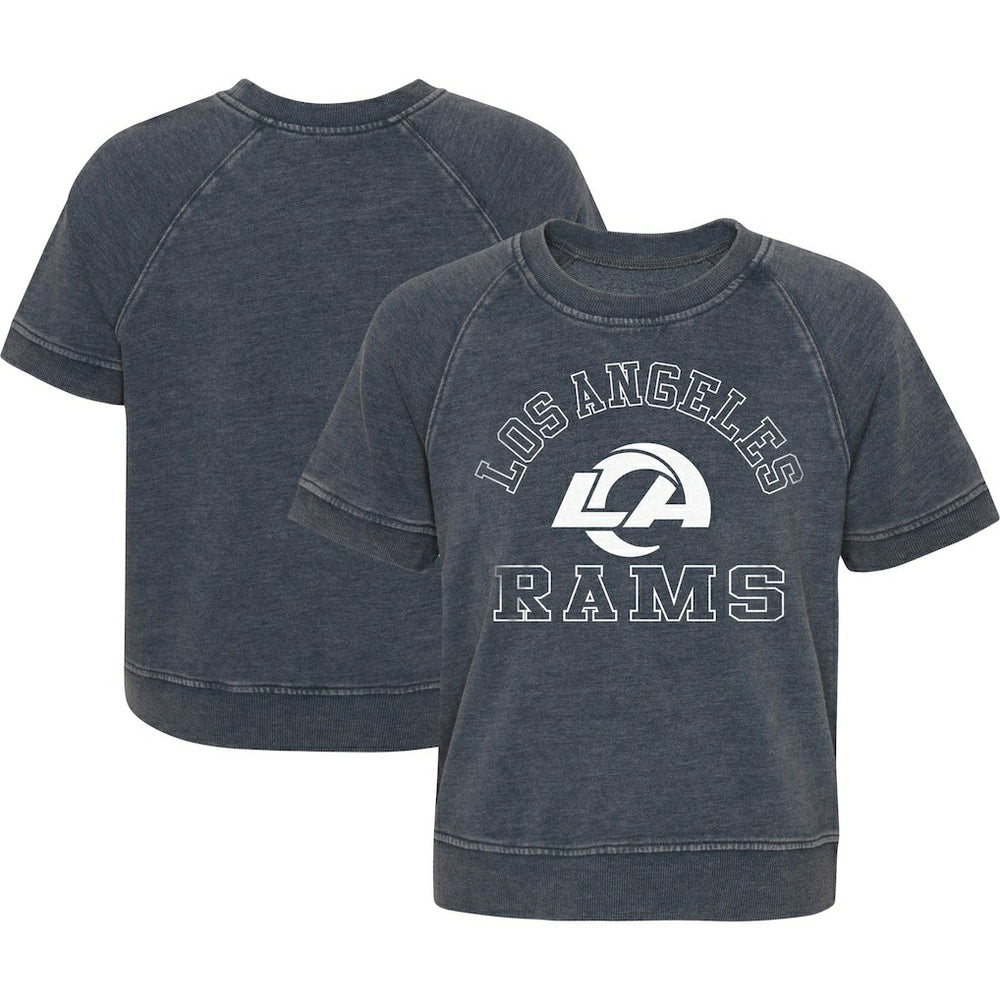 Los Angeles Rams Girls Juniors Cheer Squad Raglan T-Shirt - Heather Charcoal T-shirts