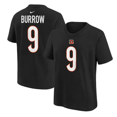 Joe Burrow Cincinnati Bengals Youth Player Name & Number T-Shirt - Black T-shirts
