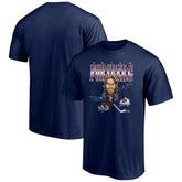 Peter Forsberg Colorado Avalanche Player Caricature T-Shirt - Navy | US 5192692