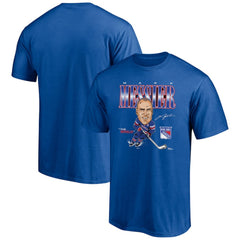 Mark Messier New York Rangers Player Caricature T-Shirt - Blue | US 5192696