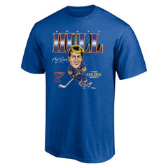 Brett Hull St. Louis Blues Player Caricature T-Shirt - Blue | US 5192698